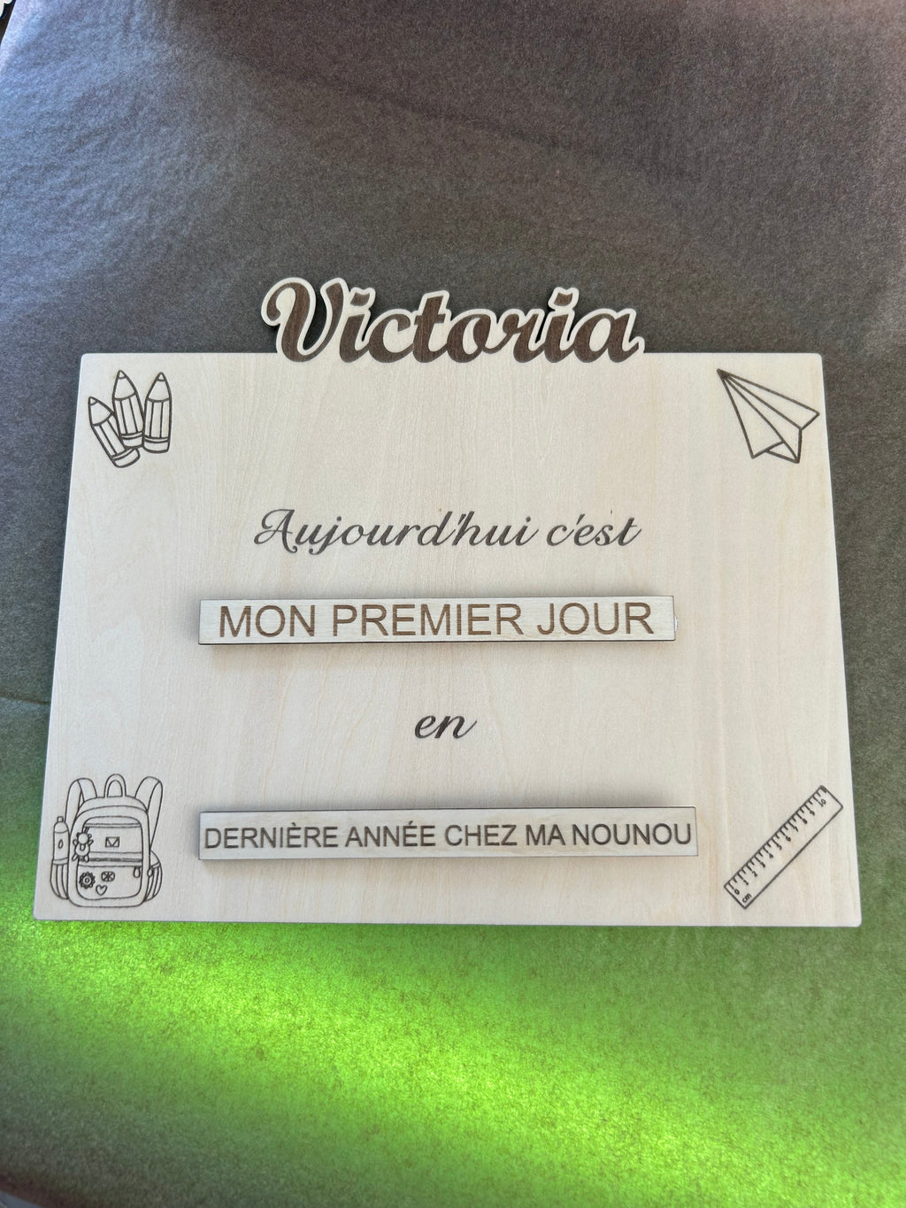 Panneau de rentrée scolaire Bois & Soleil