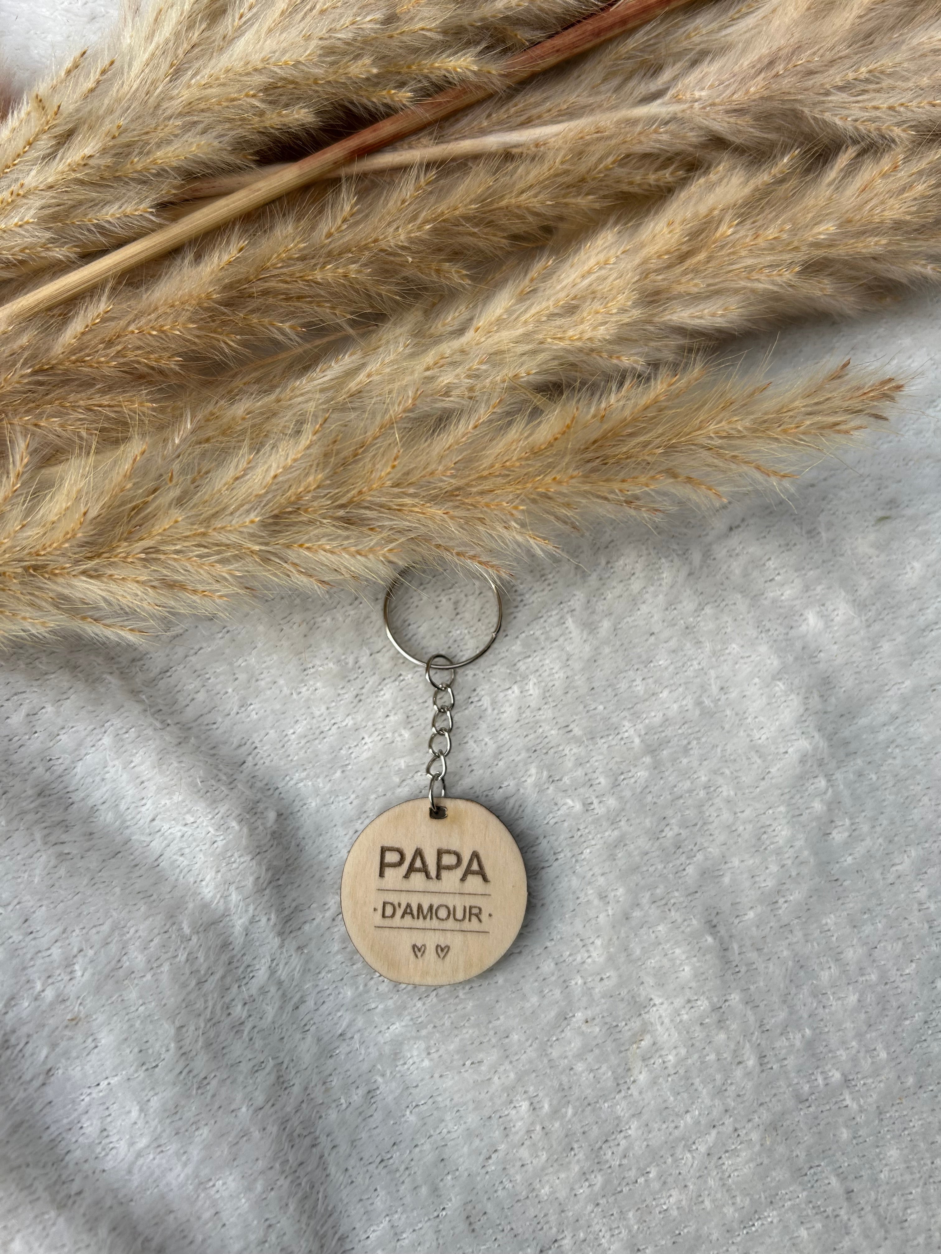 Porte-clés « papa - d’amour » Bois & Soleil