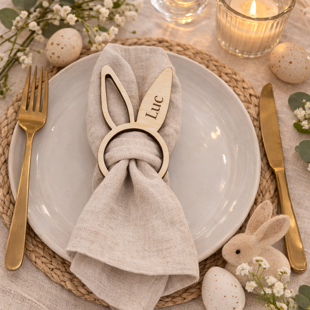 Rond de serviette « lapin » Bois & Soleil