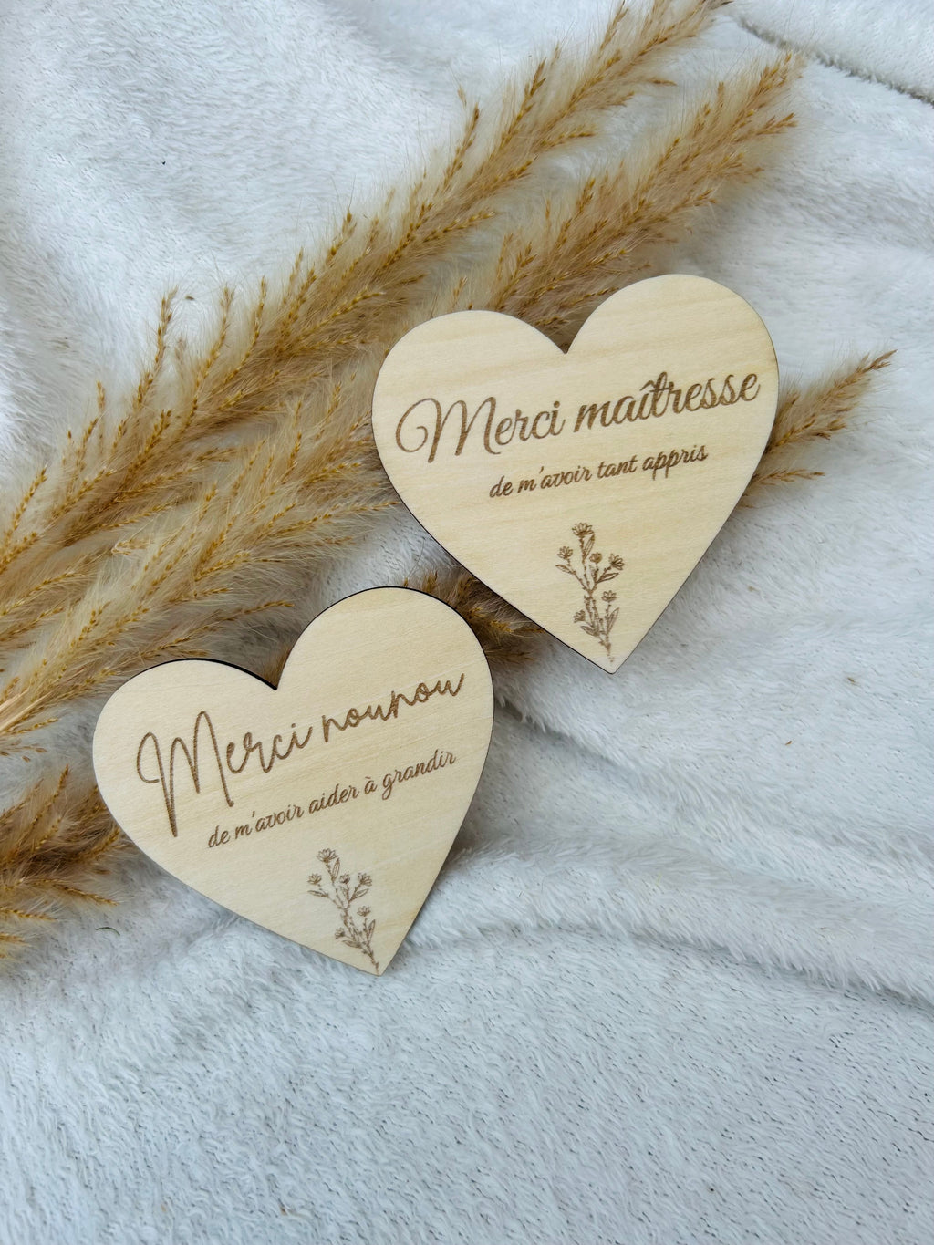 Magnet « cœur » PERSONNALISÉ Bois & Soleil