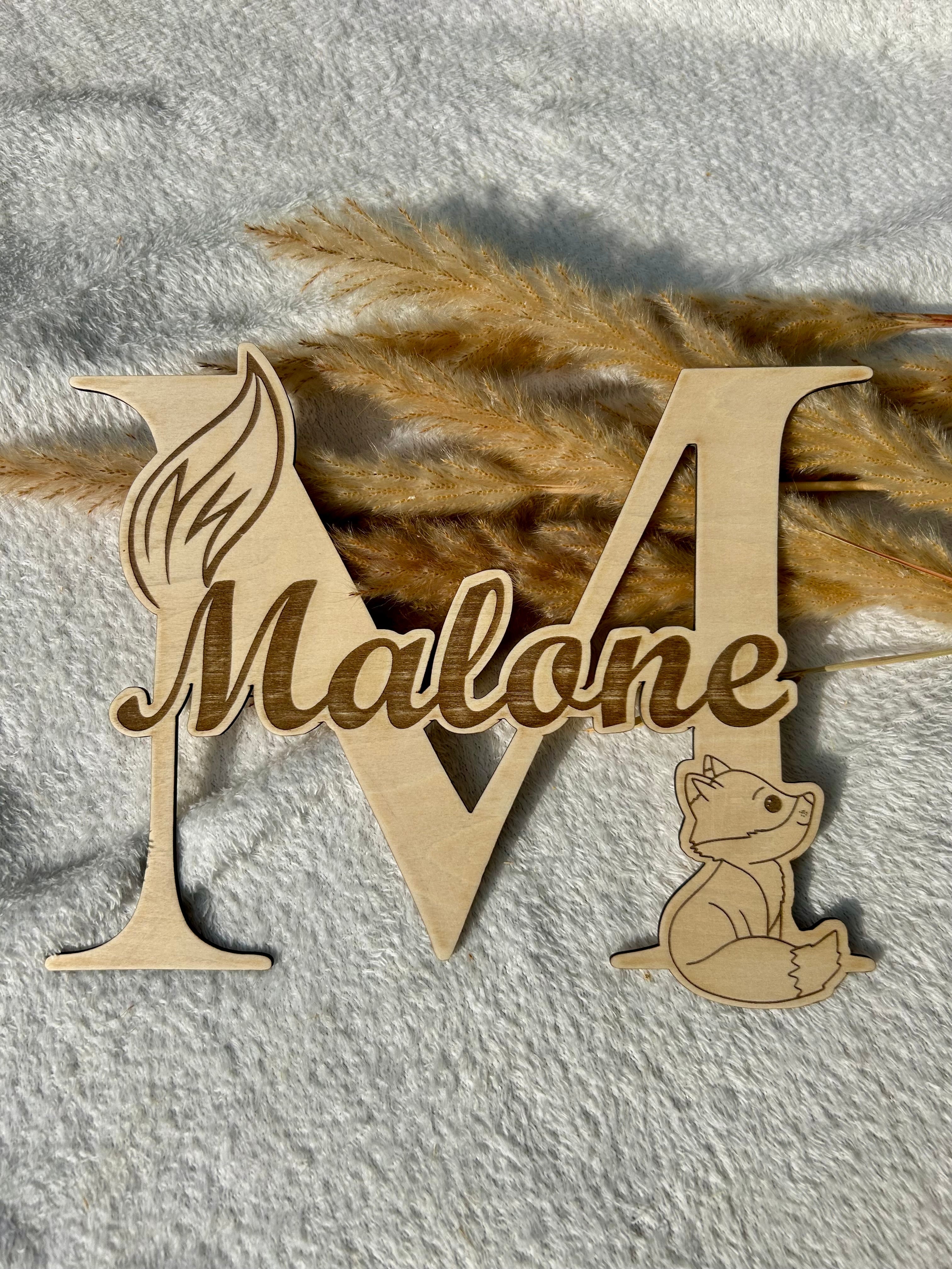 Lettre décorative renard Bois & Soleil