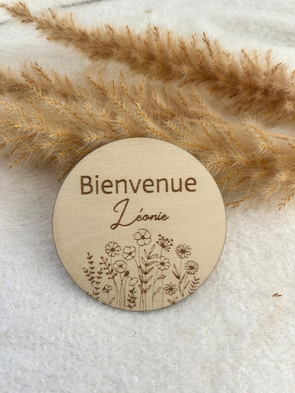 Rond floral de bienvenue Bois & Soleil