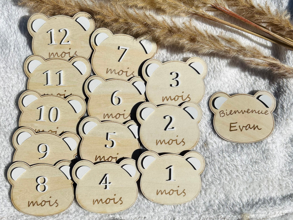 Cartes étapes Ourson – Lot de 13 Bois & Soleil