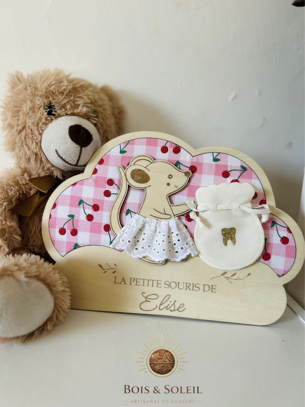Le rituel enchanté de la petite souris – Modèle fille rond Bois & Soleil