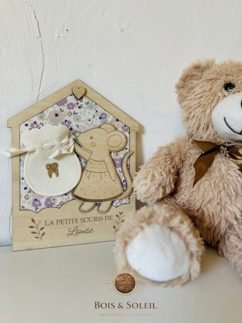 Le rituel enchanté de la petite souris – Modèle fille rond Bois & Soleil