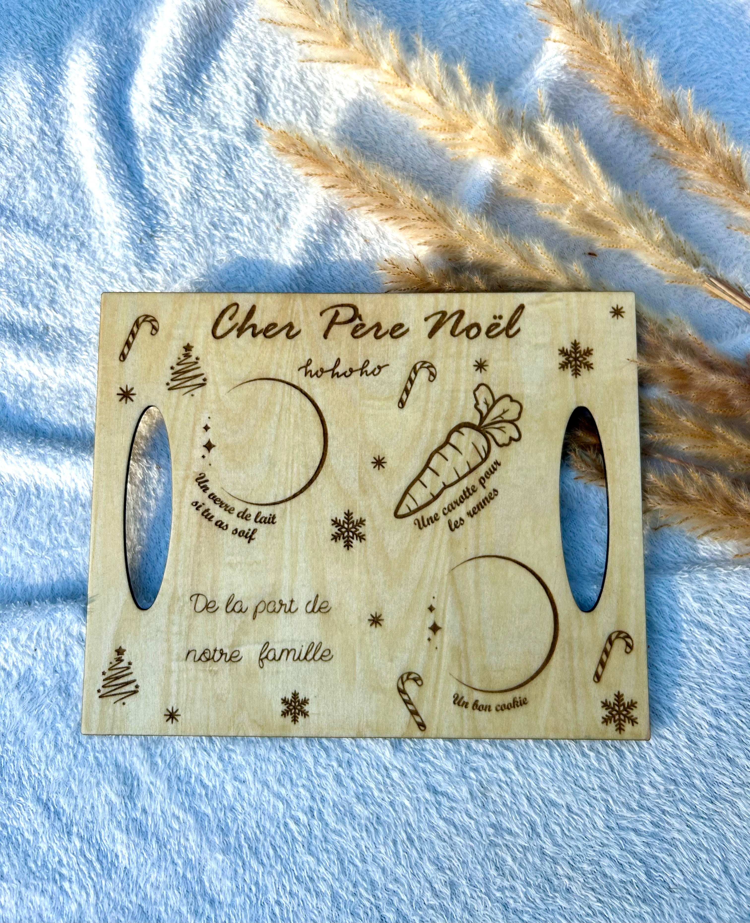 Plateau du Père Noël – Personnalisable Bois & Soleil