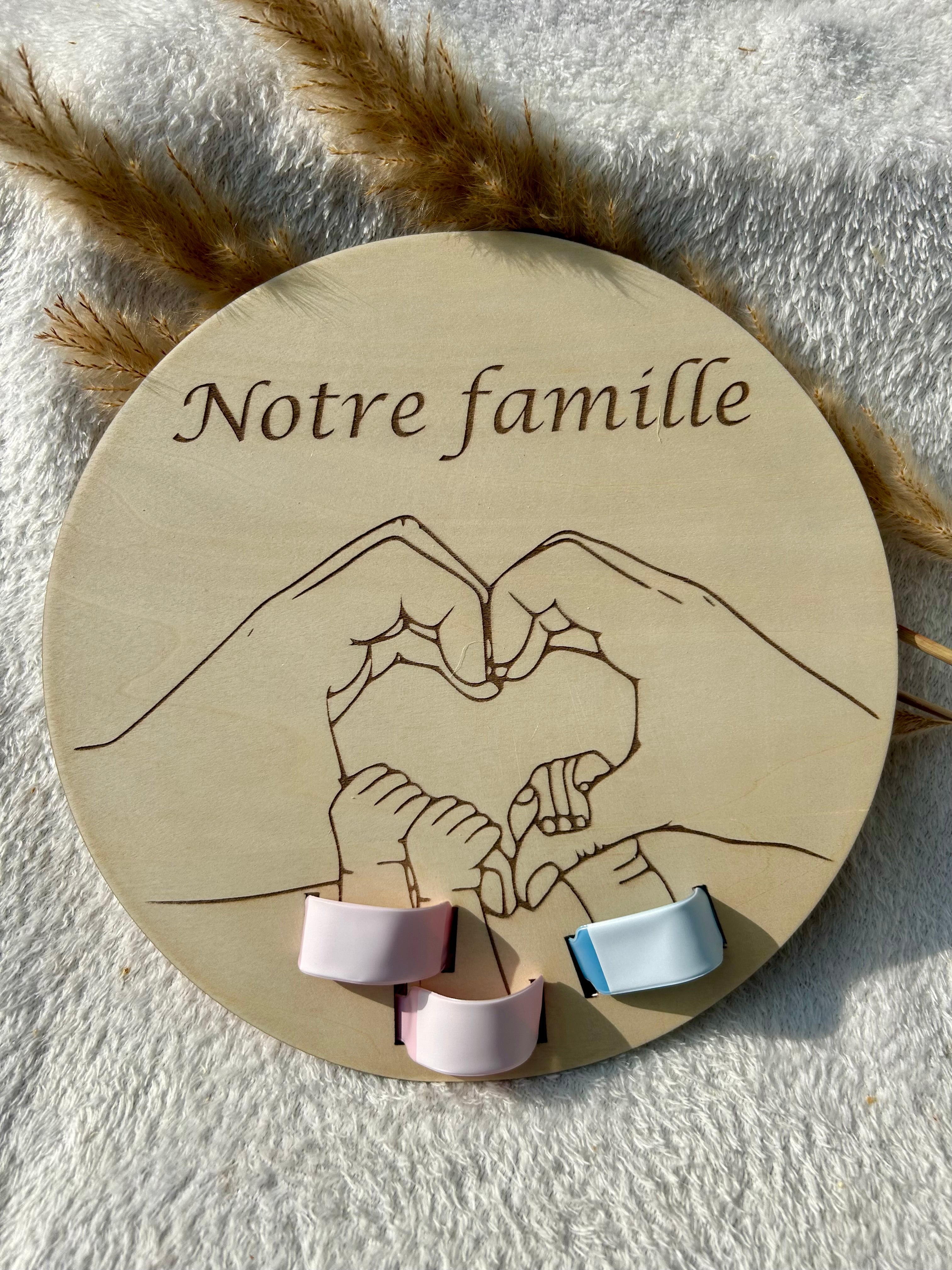 Porte bracelet - 3 enfants Bois & Soleil