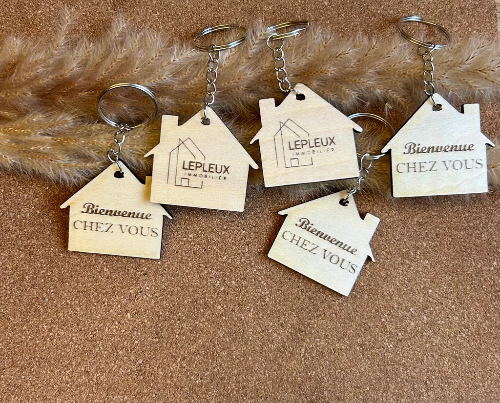 Porte-clés personnalisé Bois & Soleil