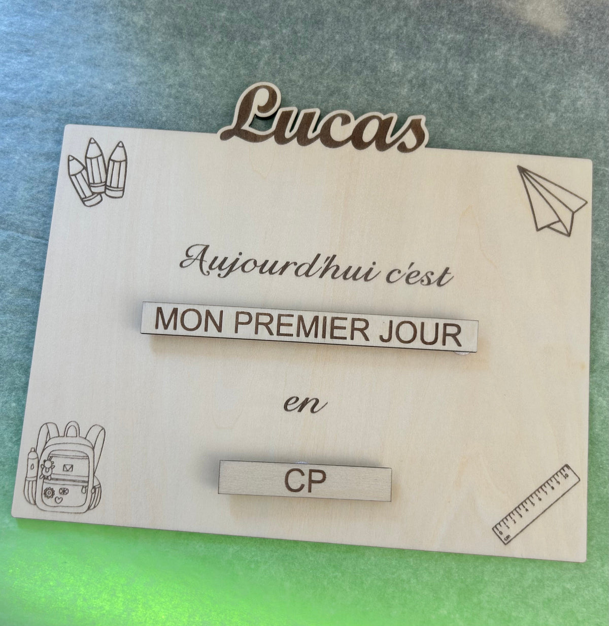 Panneau de rentrée scolaire Bois & Soleil