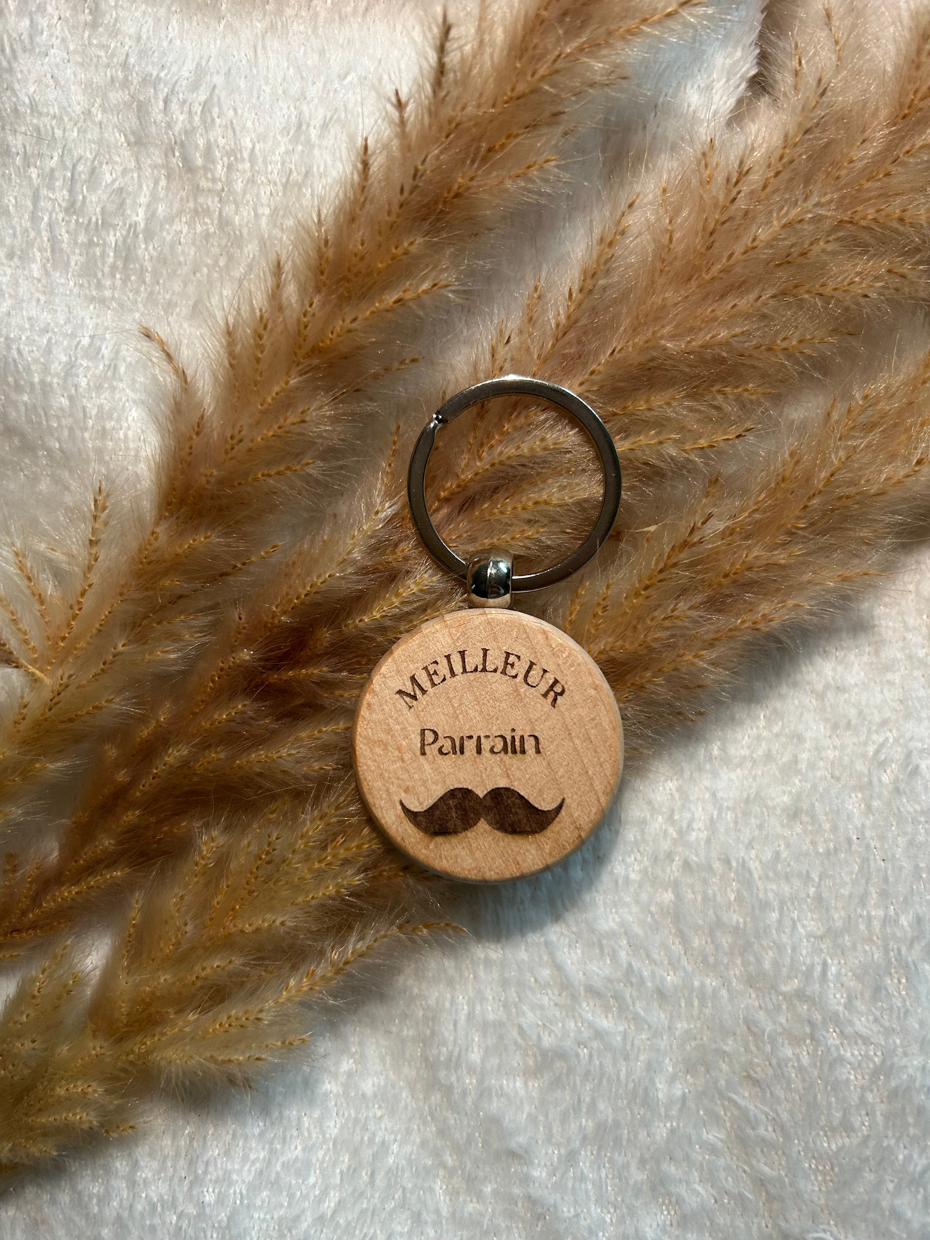Porte-clés « parrain » Bois & Soleil