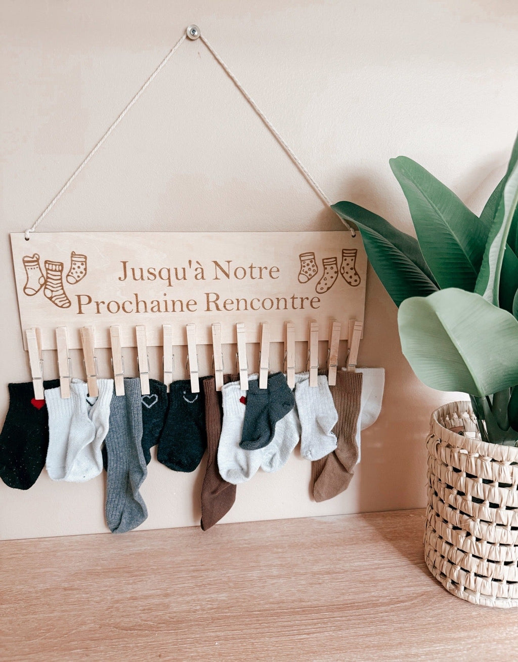 Porte-chausettes personnalisée Bois & Soleil