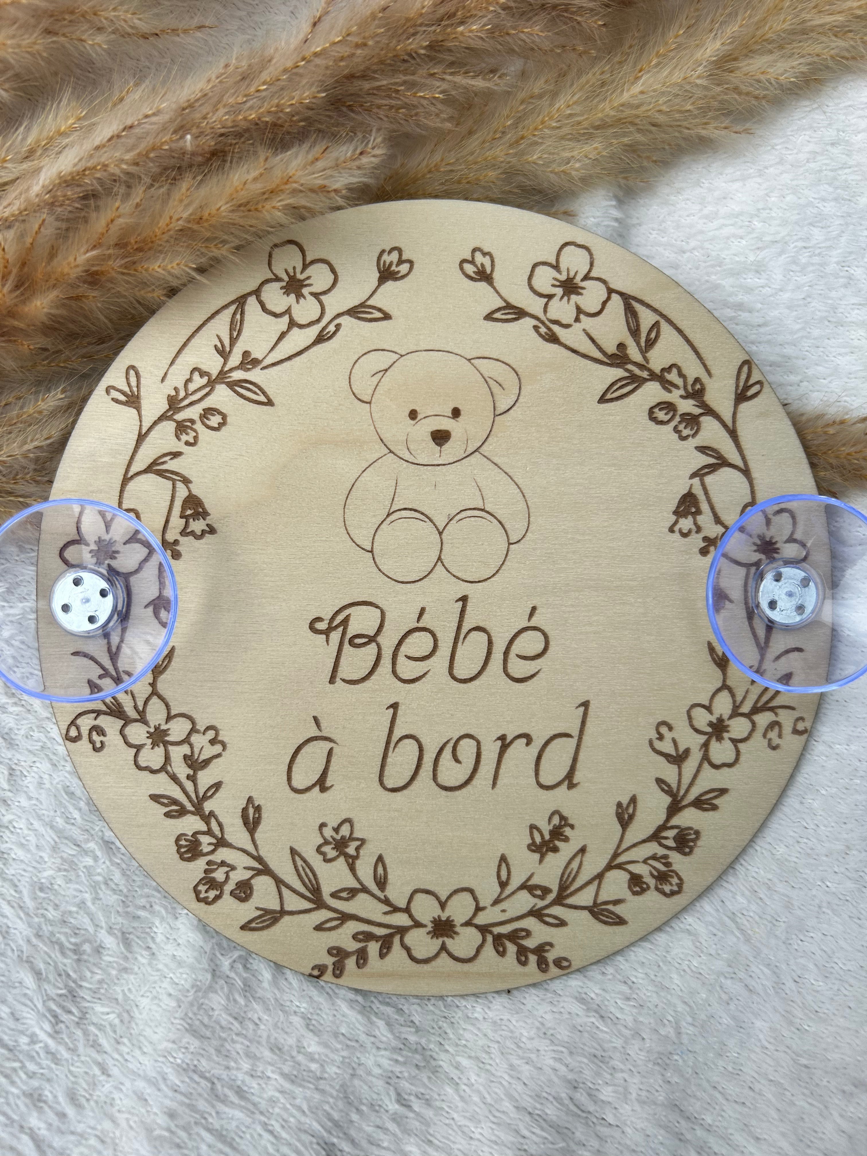Bébé à bord Ourson Bois & Soleil