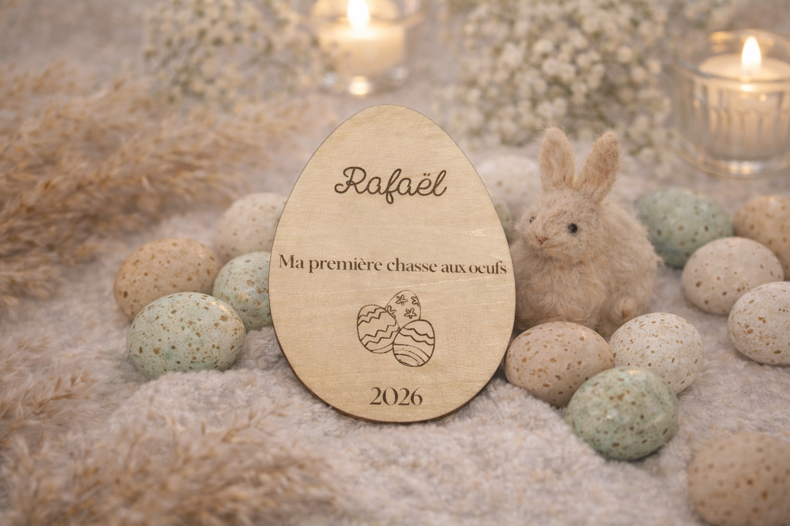 Médaillon « ma première chasse aux œufs » Bois & Soleil