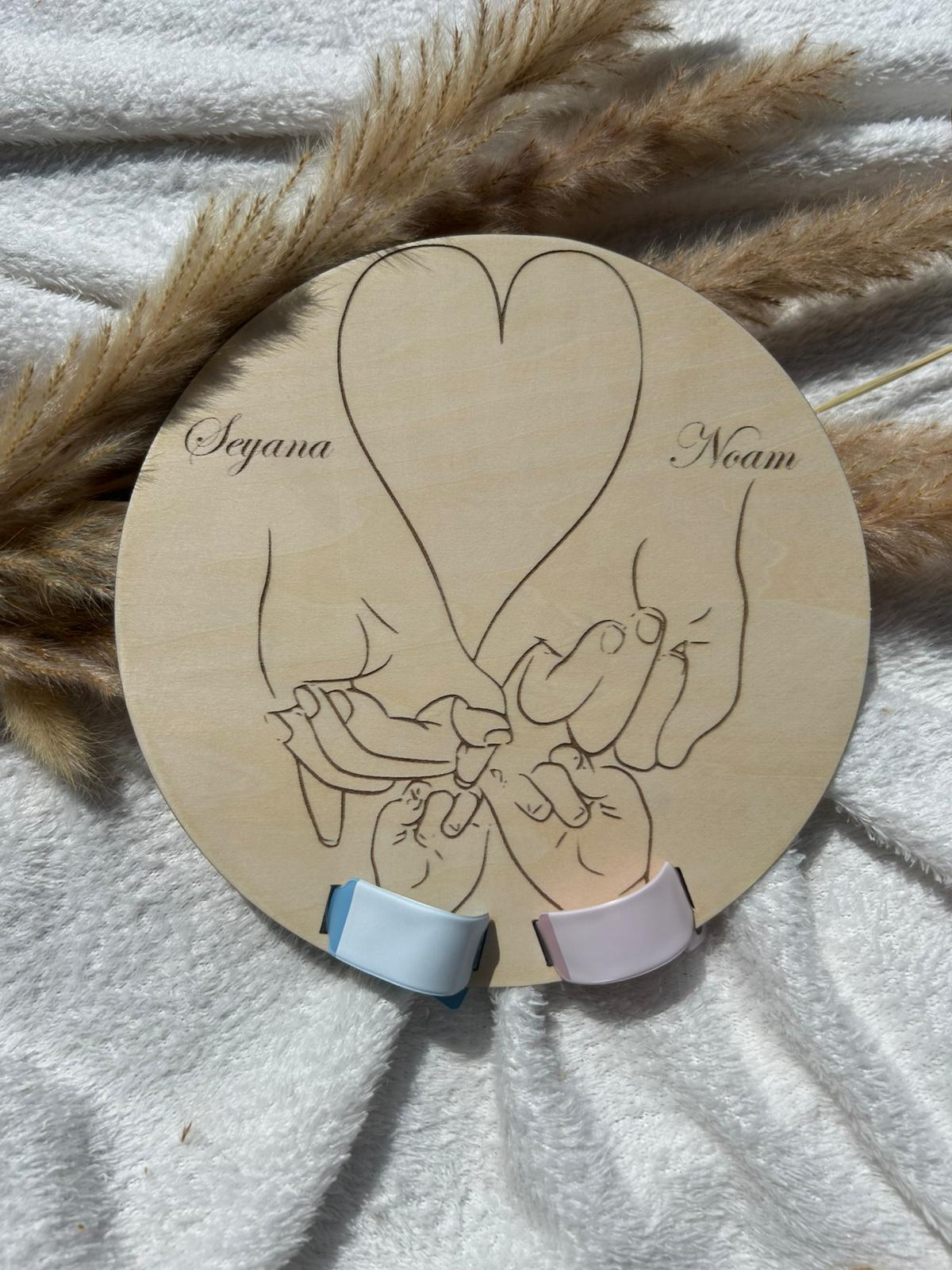 Porte bracelet-2 enfants Bois & Soleil