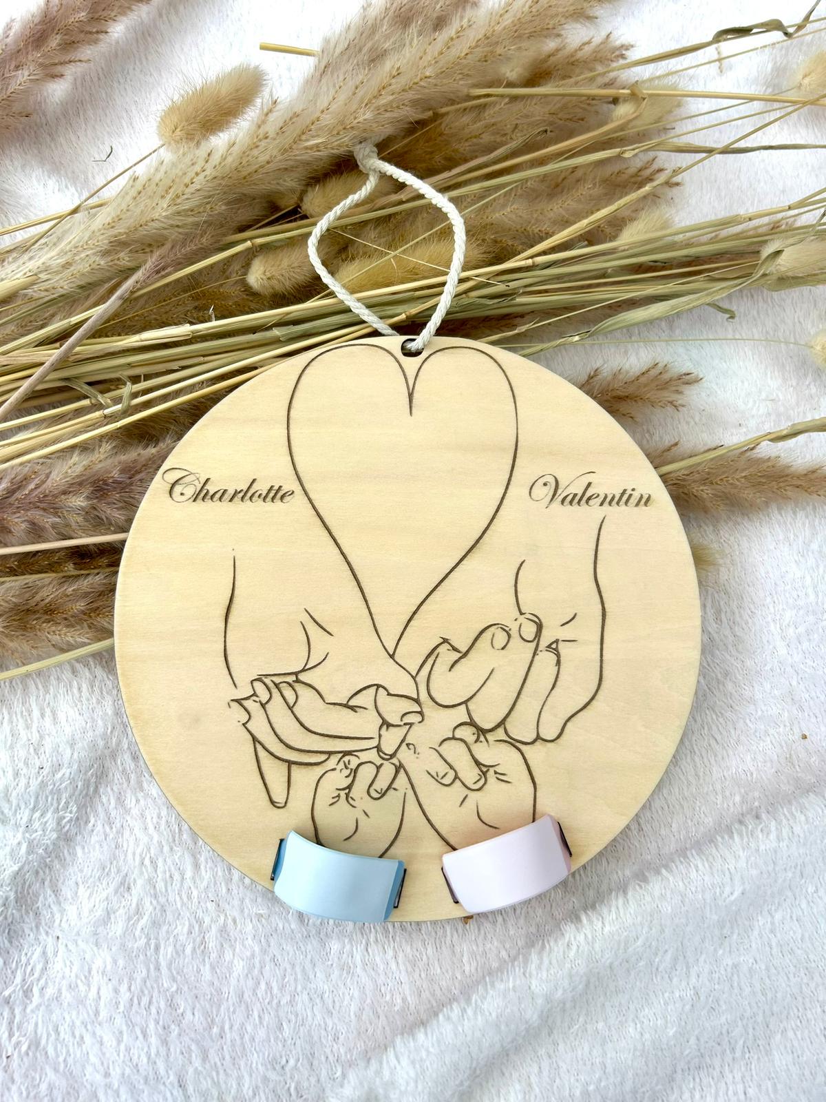 Porte bracelet-2 enfants Bois & Soleil
