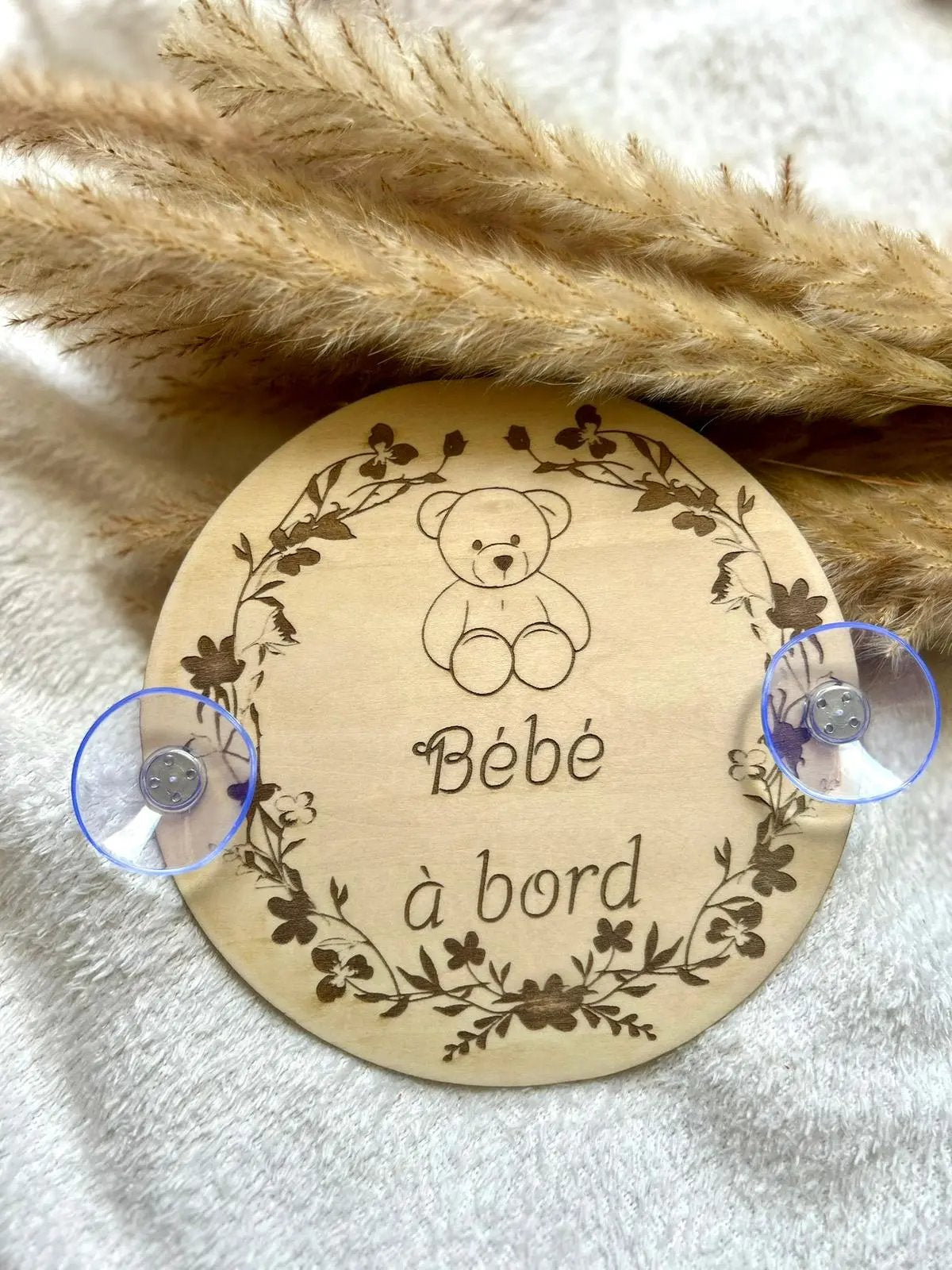 Bébé à bord Ourson Bois & Soleil