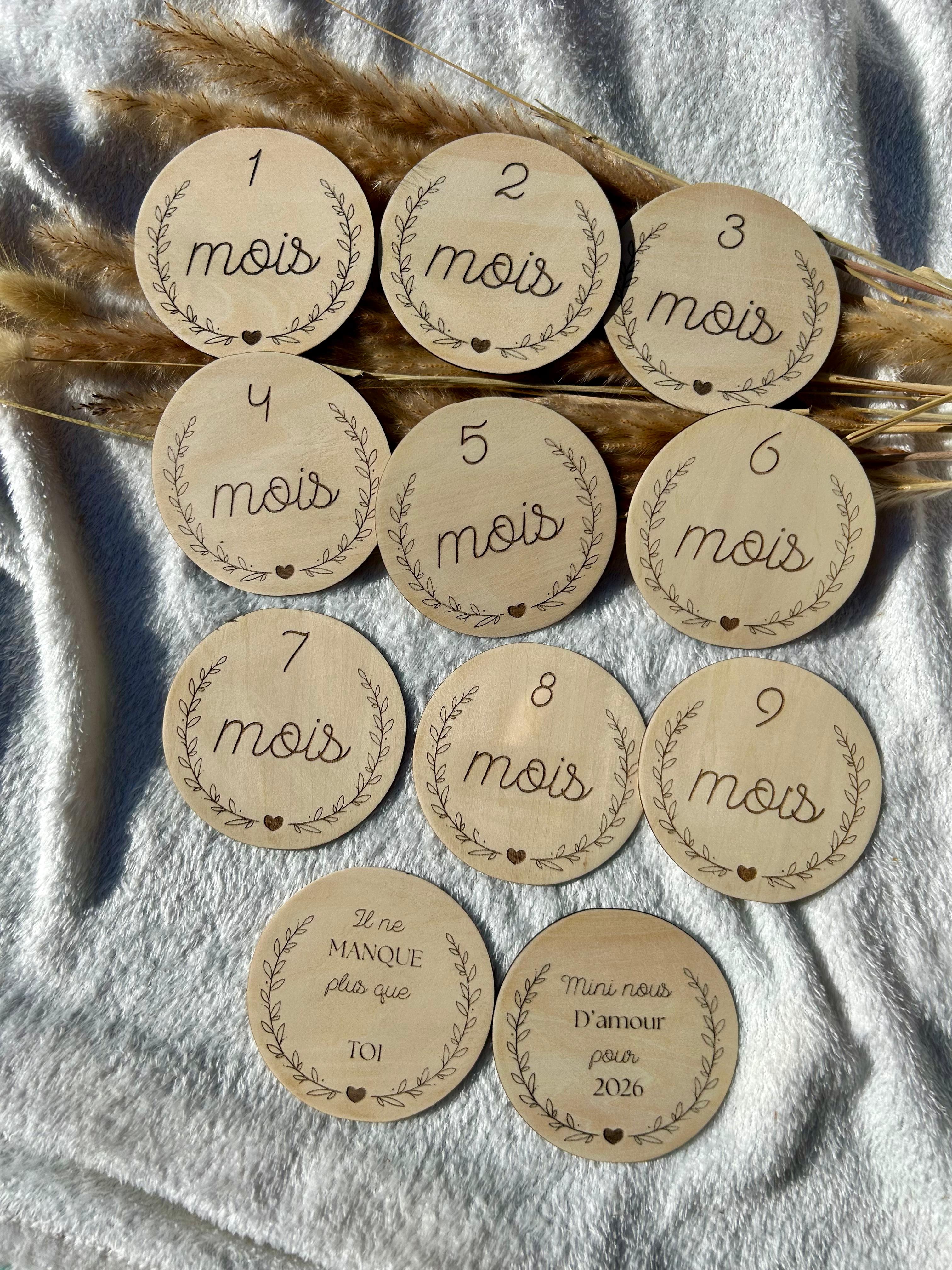 Cartes étapes grossesse Bois & Soleil