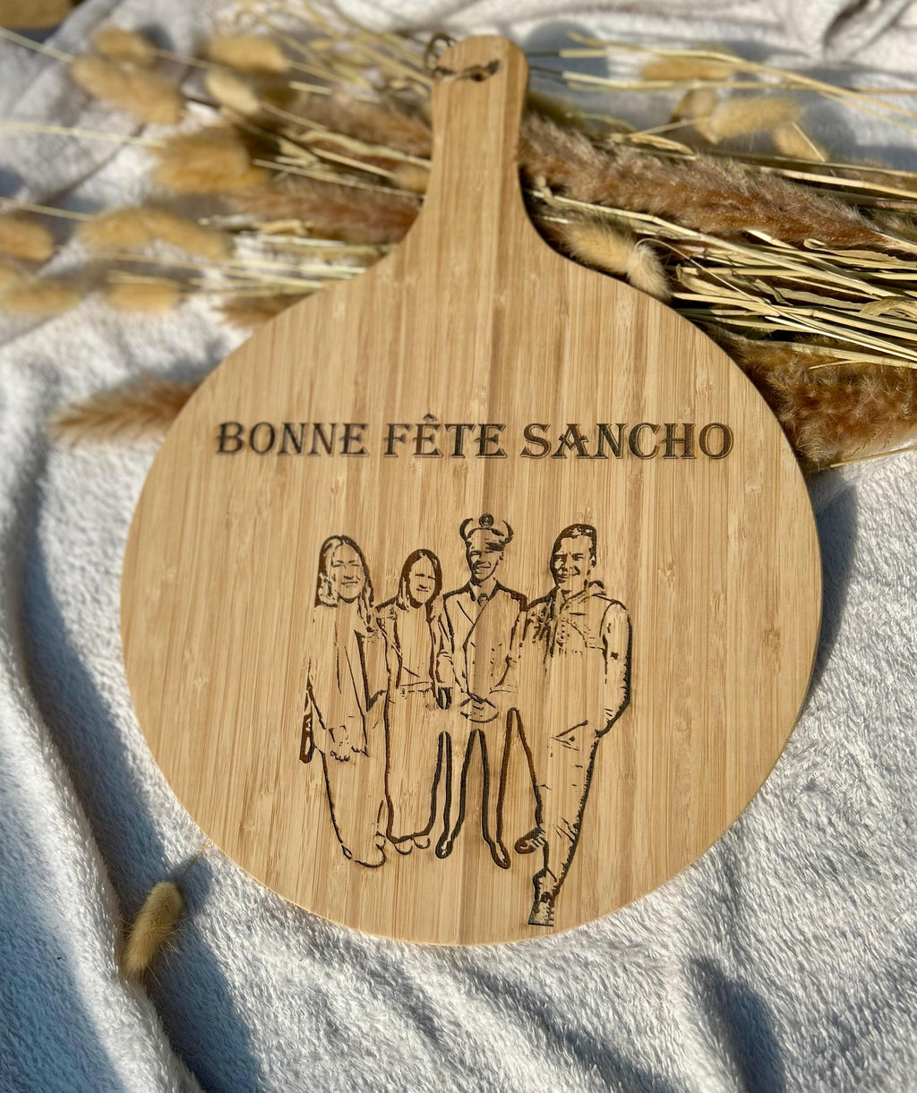 Planche à pizza personnalisée Bois & Soleil