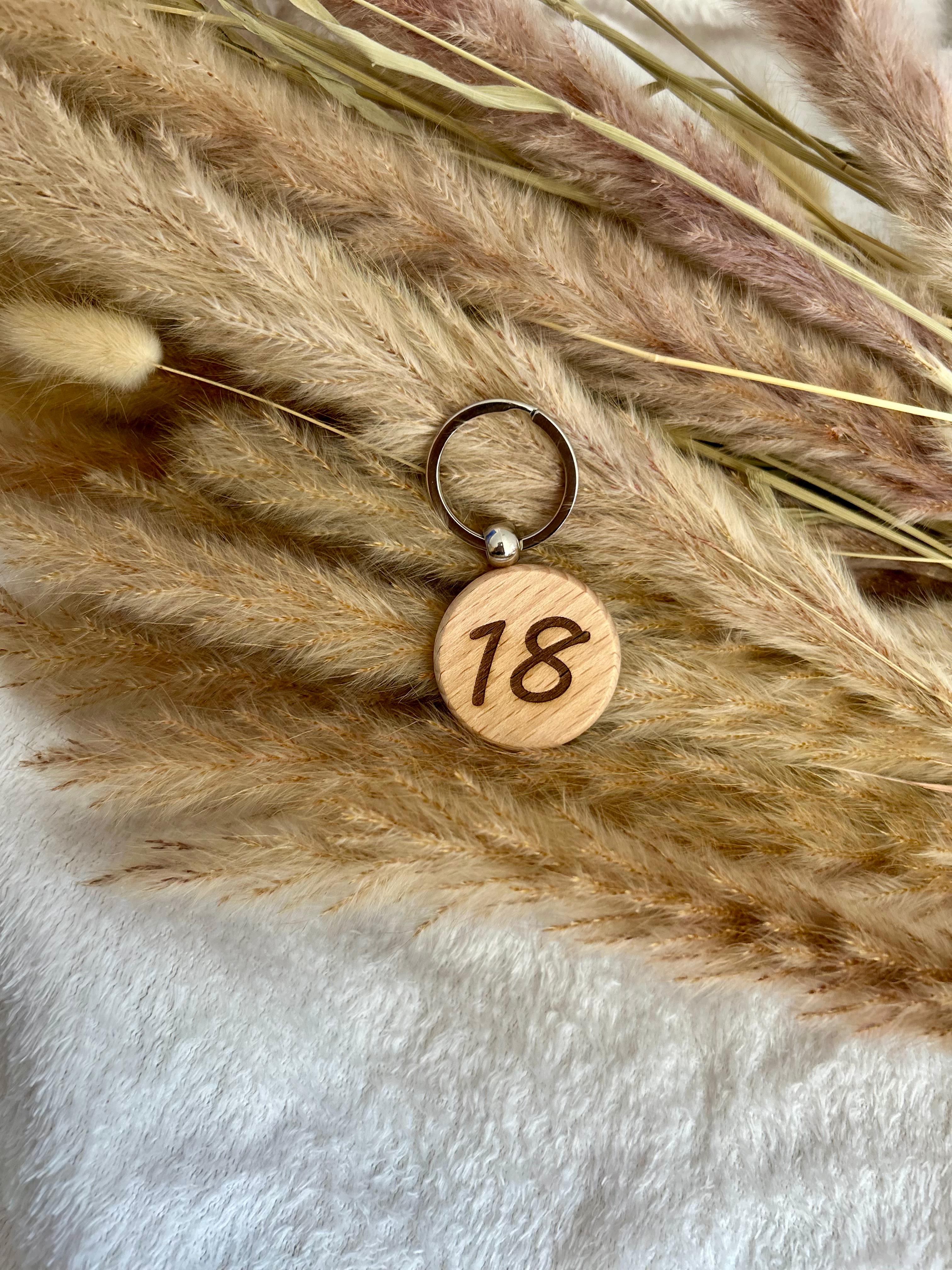 Porte-clef rond Bois & Soleil