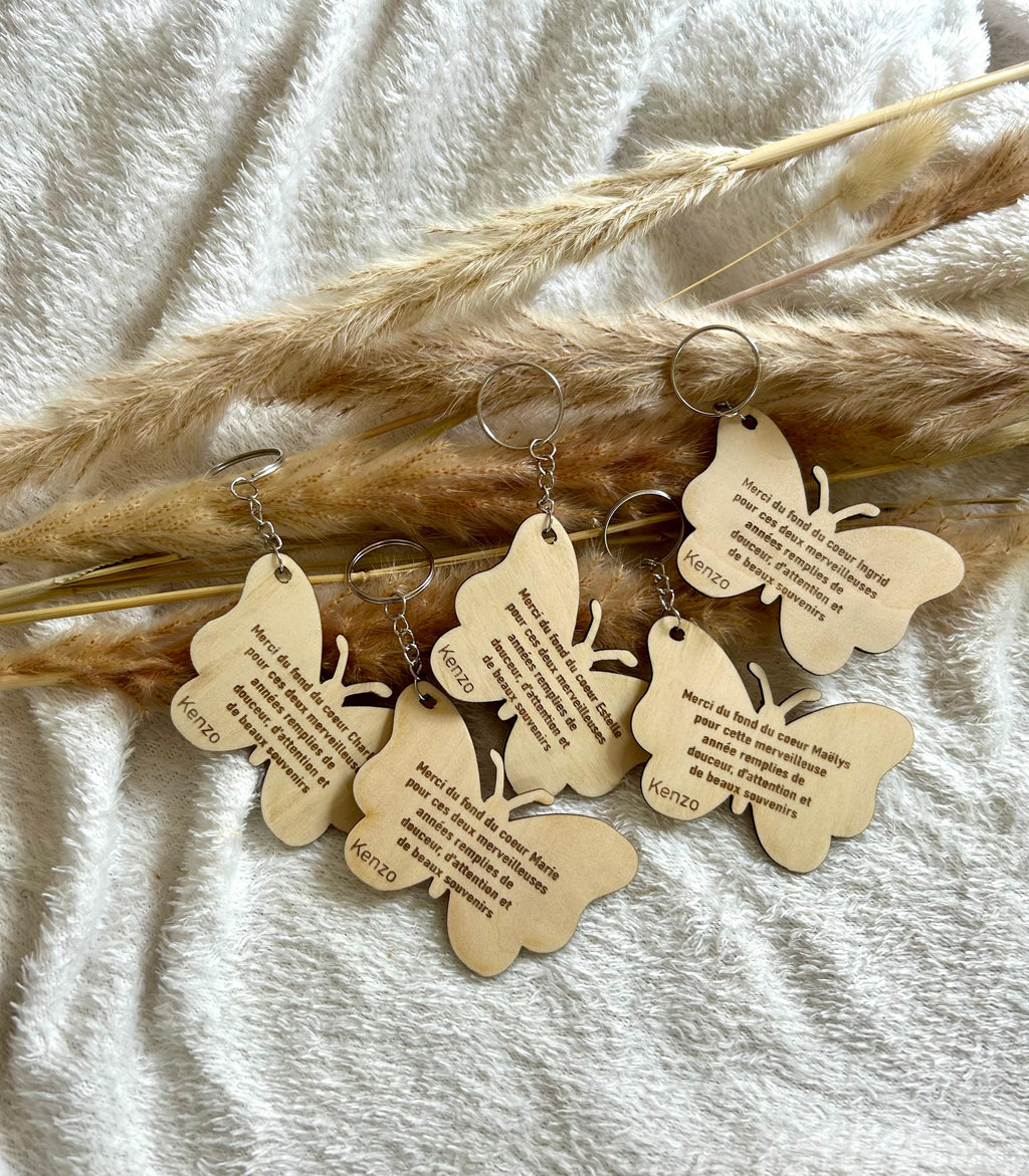 Porte-clef personnalisé Bois & Soleil