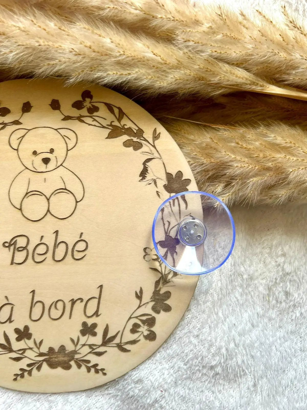 Bébé à bord Ourson Bois & Soleil
